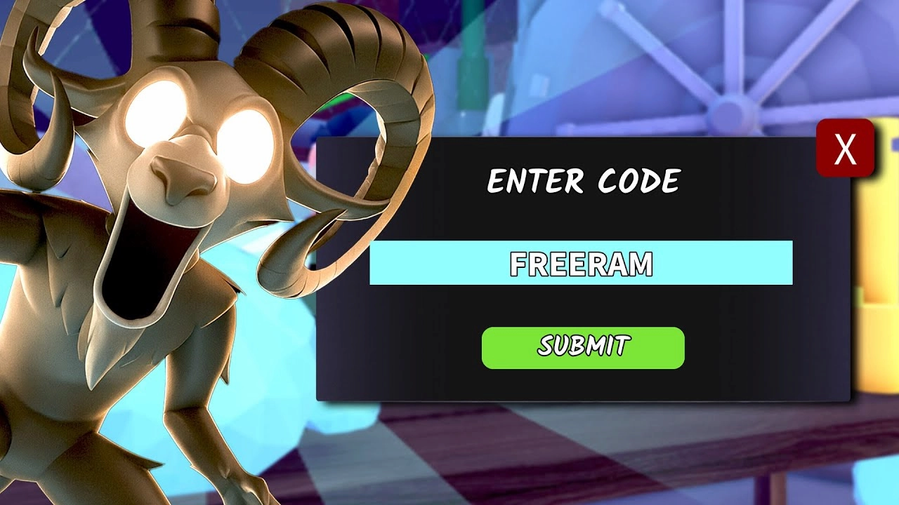 99 Nights in the Forest Enter Code menu in Roblox, with the code entry field above the green Submit button